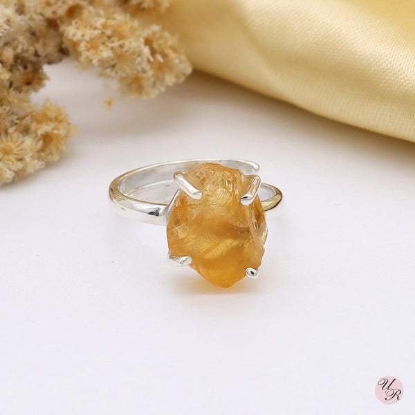 Citrine Rough Ring (Adj.)