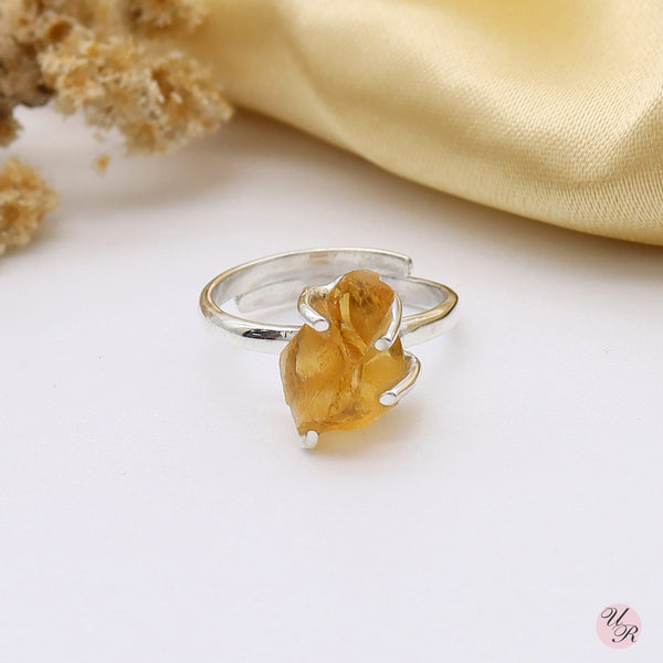 Citrine Rough Ring (Adj.)