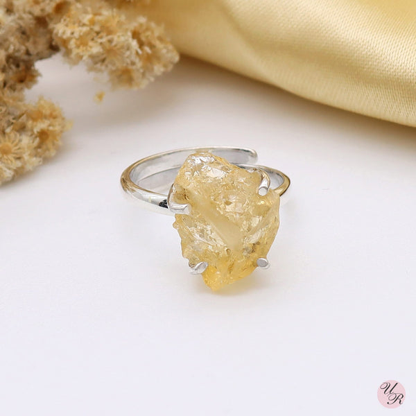 Citrine Rough Ring (Adj.)