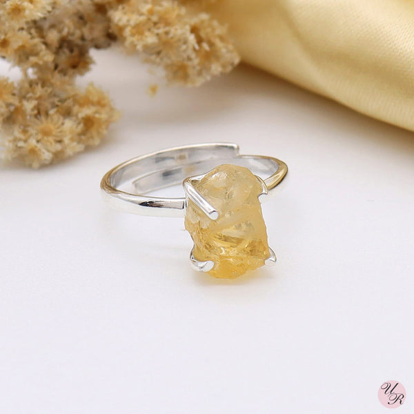 Citrine Rough Ring (Adj.)