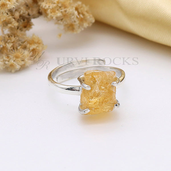 Citrine Rough Ring (Adj.)