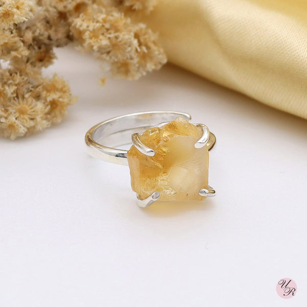 Citrine Rough Ring (Adj.)