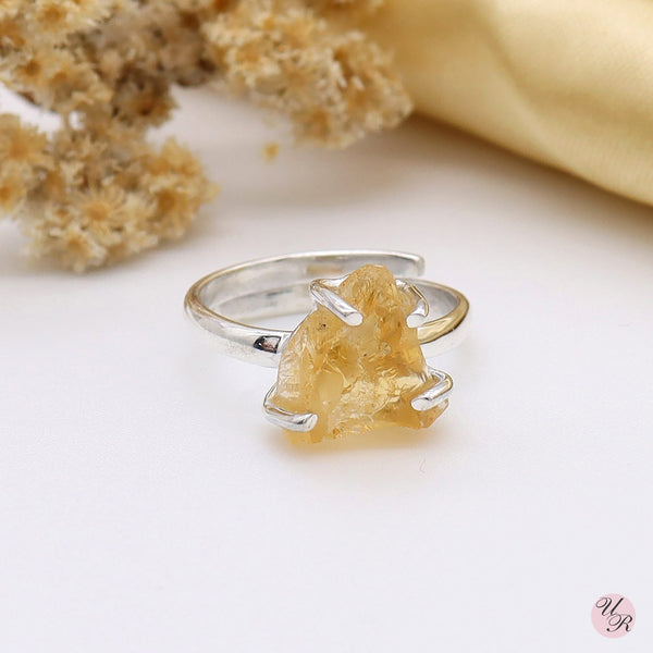 Citrine Rough Ring (Adj.)