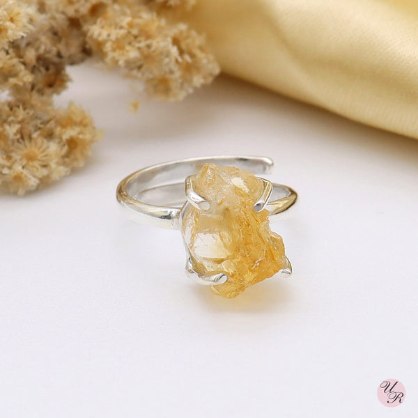 Citrine Rough Ring (Adj.)