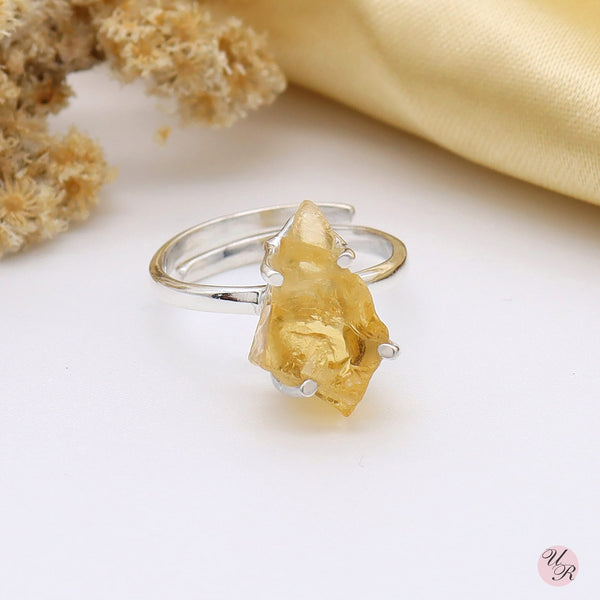 Citrine Rough Ring (Adj.)