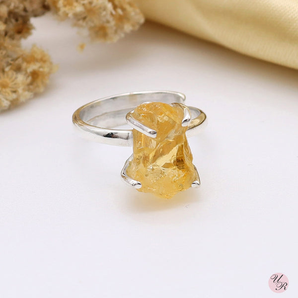 Citrine Rough Ring (Adj.)