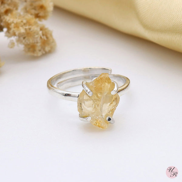 Citrine Rough Ring (Adj.)