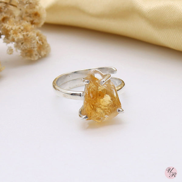 Citrine Rough Ring (Adj.)