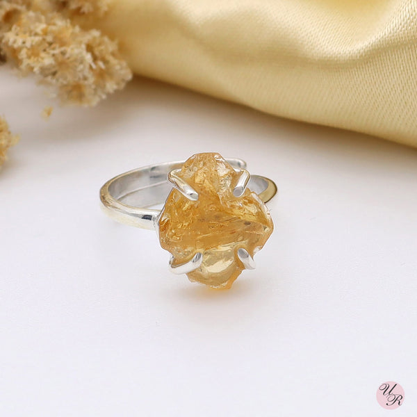 Citrine Rough Ring (Adj.)