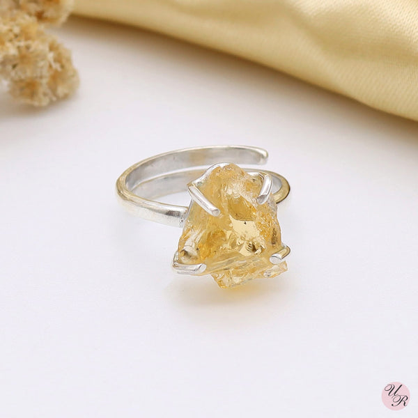 Citrine Rough Ring (Adj.)