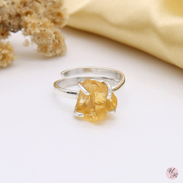 Citrine Rough Ring (Adj.)