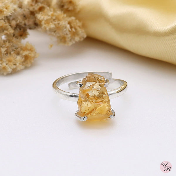 Citrine Rough Ring (Adj.)