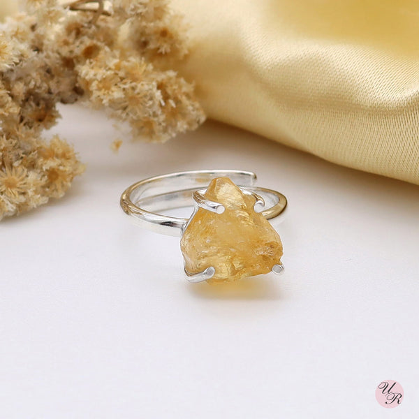 Citrine Rough Ring (Adj.)