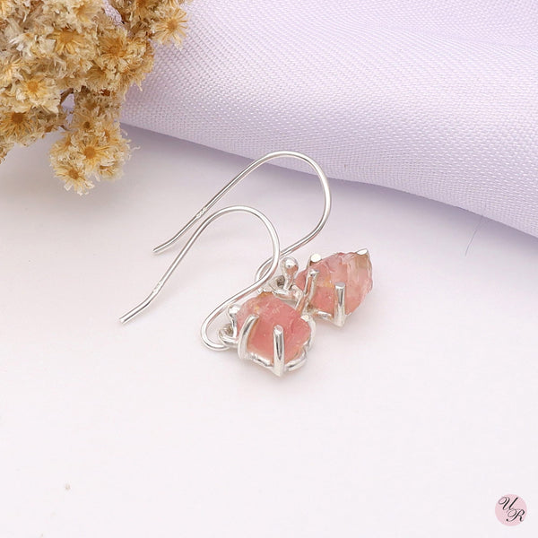 Rose Quartz Rough Earring