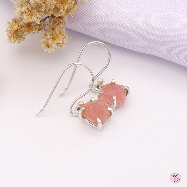 Rose Quartz Rough Earring