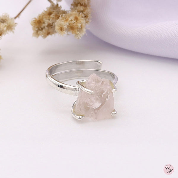 Rose Quartz Rough Ring (Adj.)