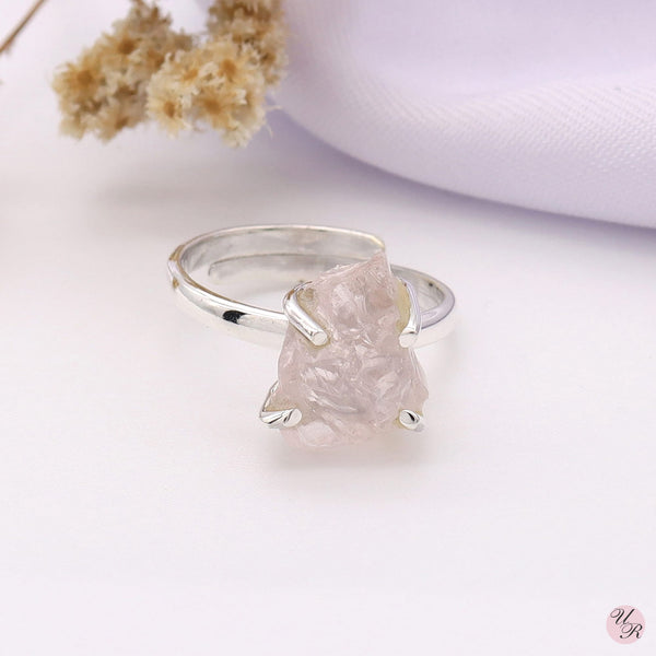 Rose Quartz Rough Ring (Adj.)