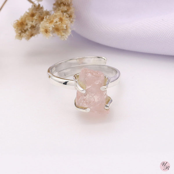 Rose Quartz Rough Ring (Adj.)