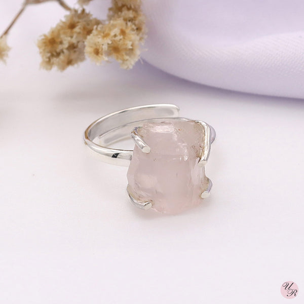 Rose Quartz Rough Ring (Adj.)