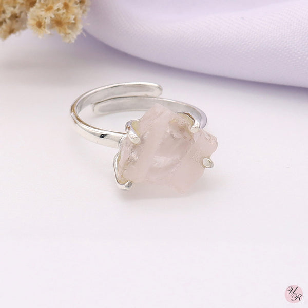 Rose Quartz Rough Ring (Adj.)