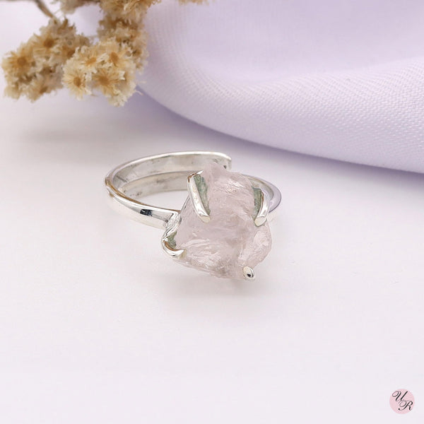 Rose Quartz Rough Ring (Adj.)