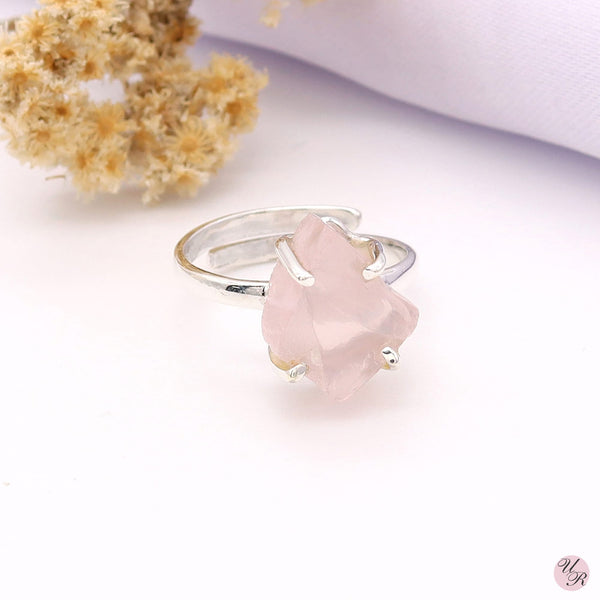 Rose Quartz Rough Ring (Adj.)