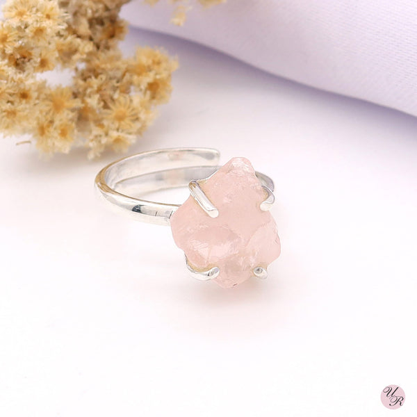 Rose Quartz Rough Ring (Adj.)