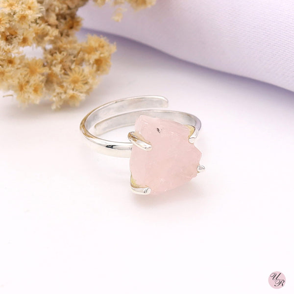 Rose Quartz Rough Ring (Adj.)