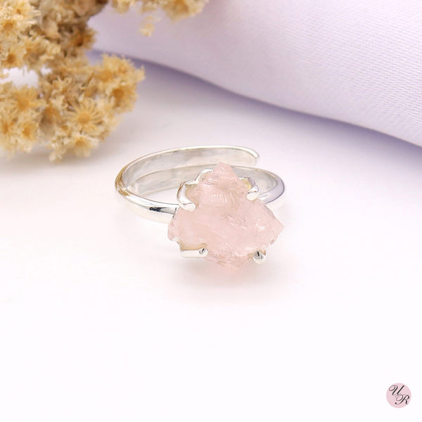 Rose Quartz Rough Ring (Adj.)