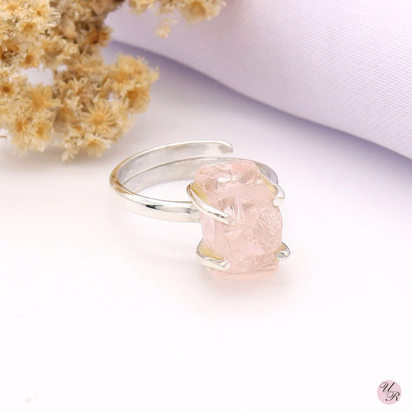 Rose Quartz Rough Ring (Adj.)