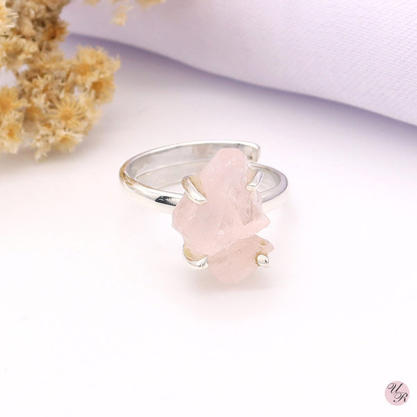 Rose Quartz Rough Ring (Adj.)