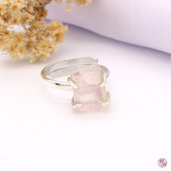 Rose Quartz Rough Ring (Adj.)