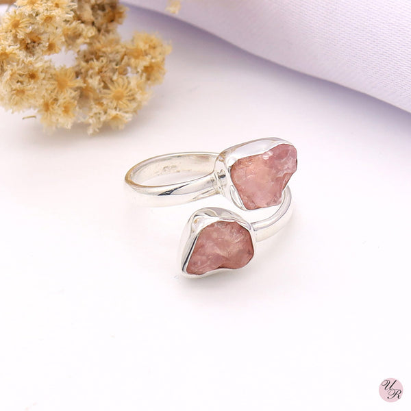 Rose Quartz Rough Ring (Adj.)