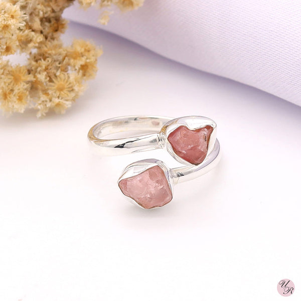 Rose Quartz Rough Ring (Adj.)