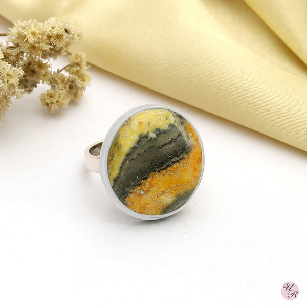 Bumble Bee Jasper Ring (Adj.)