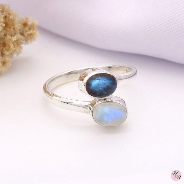 Labradorite, Moonstone Ring (Adj.)