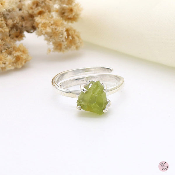 Peridot Rough Ring (Adj.)