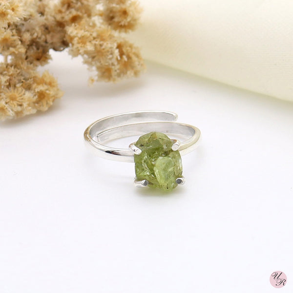 Peridot Rough Ring (Adj.)