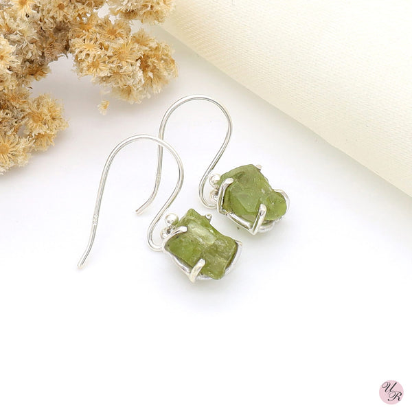 Peridot Rough Earring