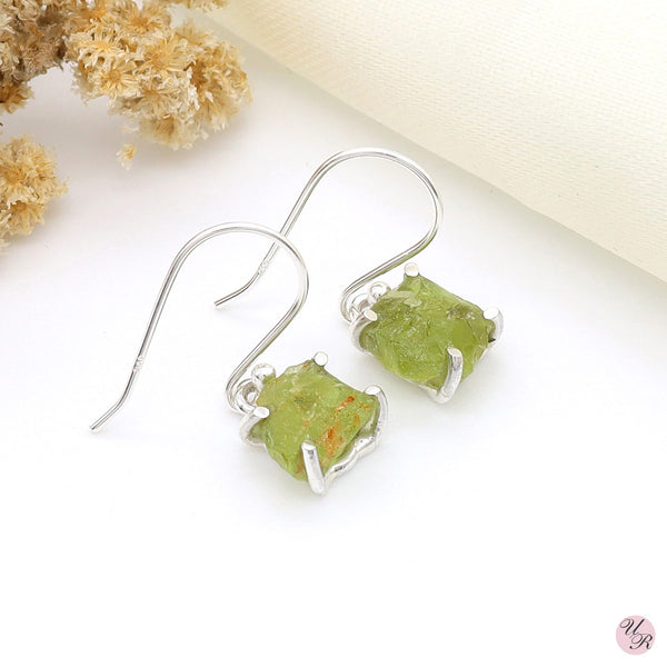 Peridot Rough Earring