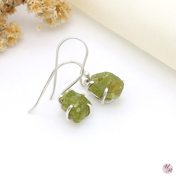 Peridot Rough Earring