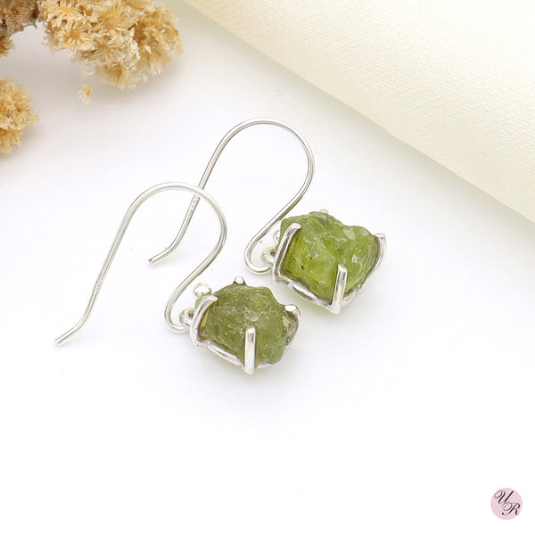 Peridot Rough Earring