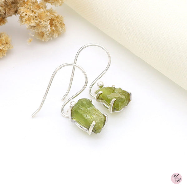 Peridot Rough Earring