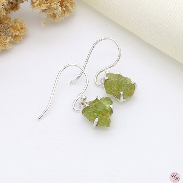 Peridot Rough Earring