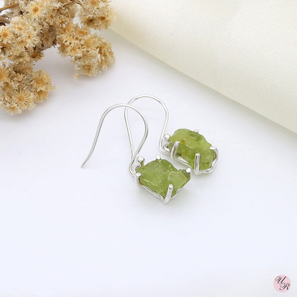 Peridot Rough Earring