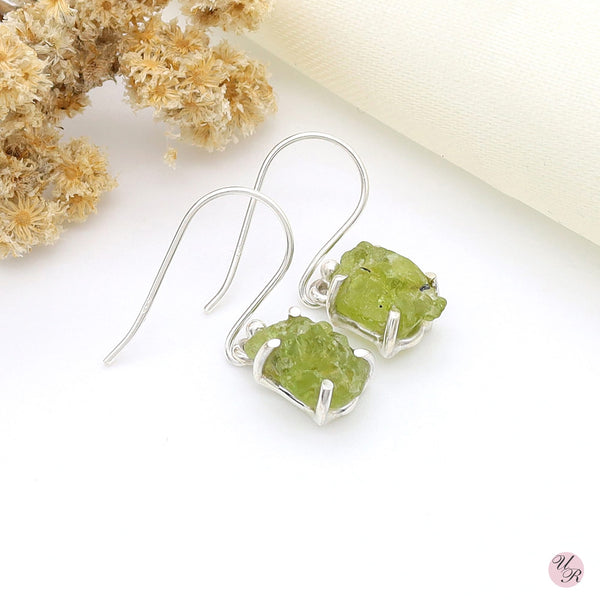 Peridot Rough Earring