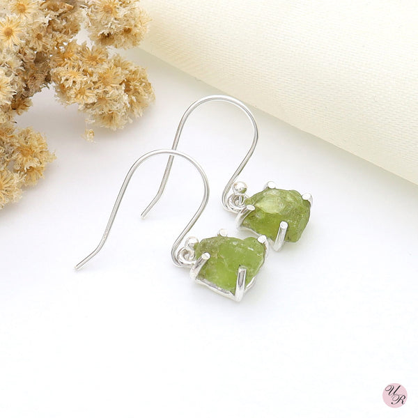 Peridot Rough Earring