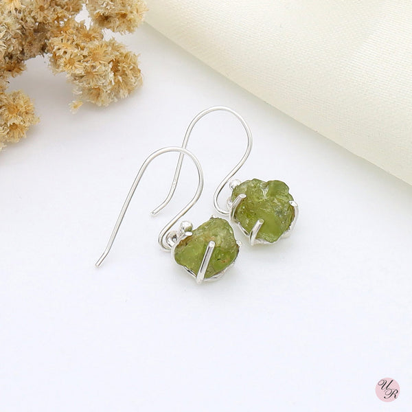 Peridot Rough Earring