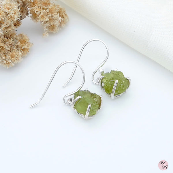 Peridot Rough Earring