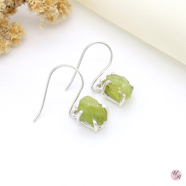 Peridot Rough Earring